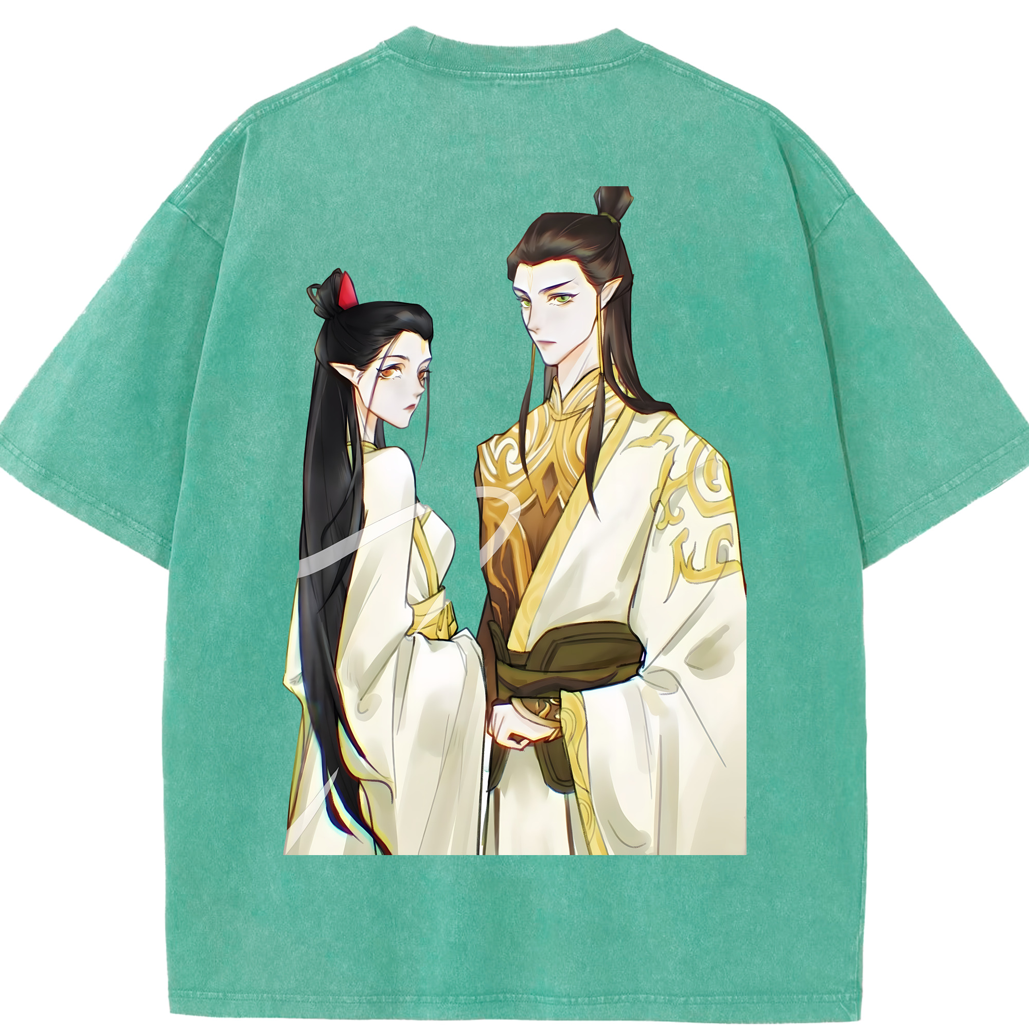 （画像用） Ne Zha 2 ナタ 魔童の大暴れ 綿100% ヴィンテージ風 半袖Tシャツ（背面プリント）